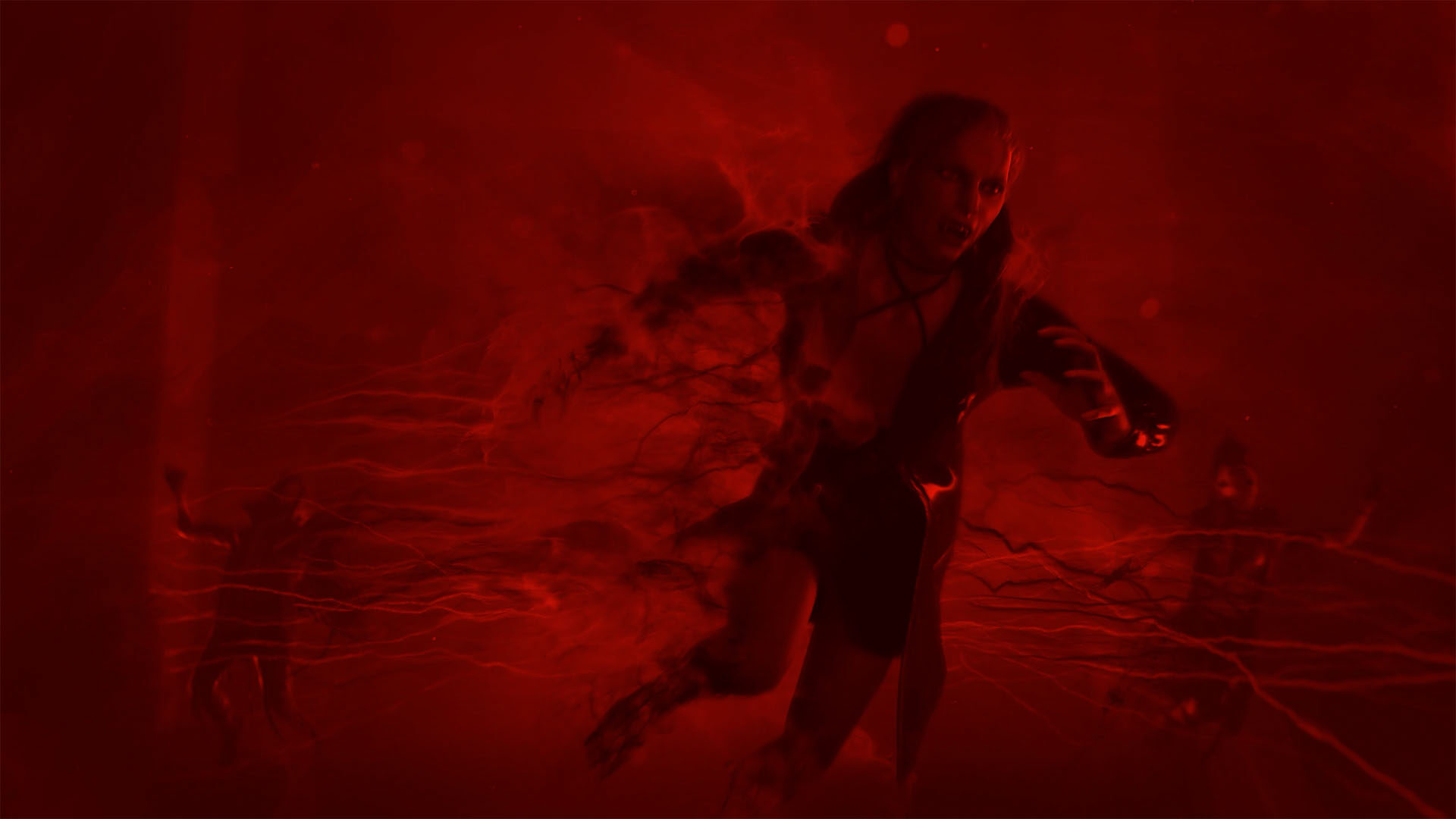 Vampire sprint through crimson haze