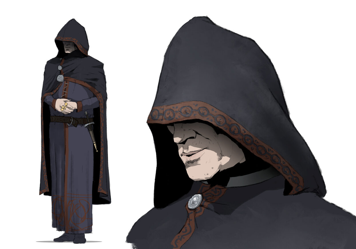 Concept sketch, hooded figure