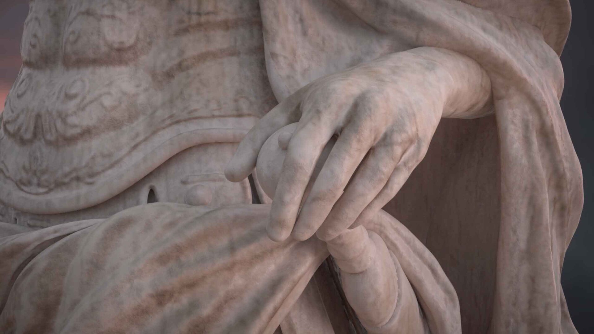Macro detail, marble hand