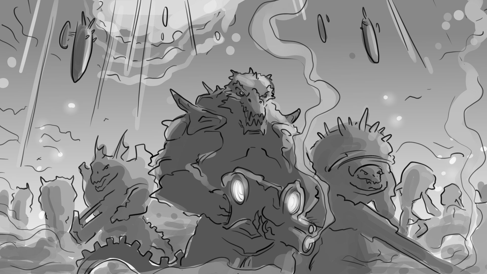 Storyboard, alien horde